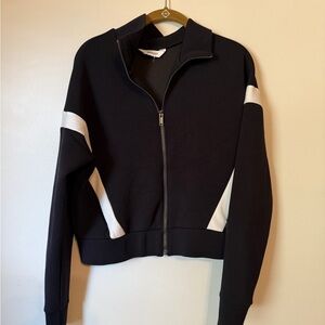 SPANX Black with White Stripe AirEssentials Full Zip Jacket